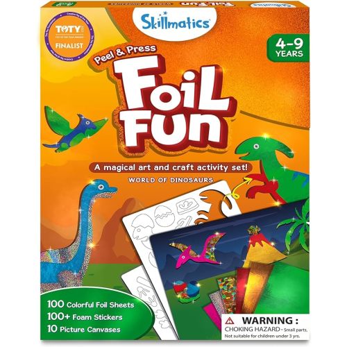 Skillmatics Foil Fun – Dinosaurs, Mess-Free Art & Craft Kit for Kids
