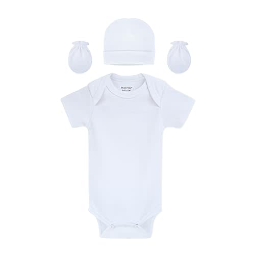 RATIVE Baby Mittens No Scratch Organic Cotton for Newborn 0-6 Months | Baby Essentials Must-Haves for Boys & Girls