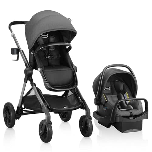 Evenflo Pivot Xpand Modular Travel System with LiteMax Infant Car Seat with Anti-Rebound Bar (Sabino Gray)