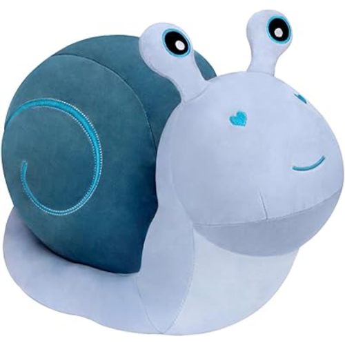 MUPI Snail Plush Pillow Toy Cute Stuffed Animal Snail Plush Kawaii Soft Decor Plushies Doll Gifts for Adults Kids Boys Girls Room Decor (Blue 7.8 Inch)