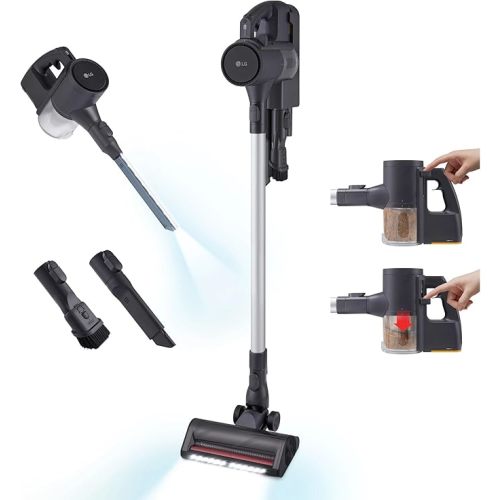 LG Cordzero Q3 Cordless Stick Vacuum Cleaner, Graphite Color, with LED Crevice Tool, Auto Multi-Surface Detect, Dual Floor Max Lite Nozzle