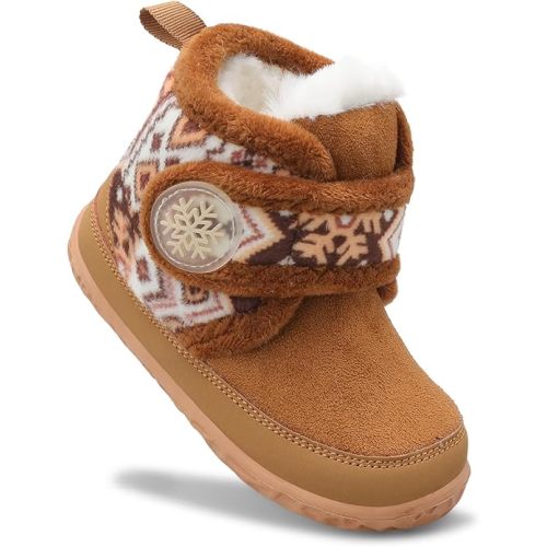 Scurtain Toddler Slippers Girl Boy House Shoes Fuzzy Hard Bottom Winter Boots Baby Cozy Walking Sock Shoes