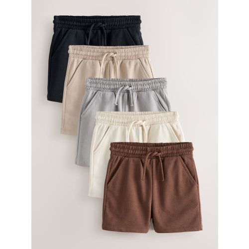 Chocolate Brown/Black/Stone/Grey Jersey Shorts 5 Pack (3mths-7yrs)