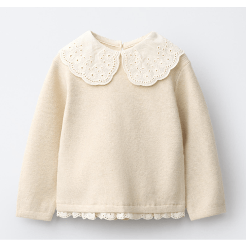EMBROIDERED COLLAR KNIT JUMPER