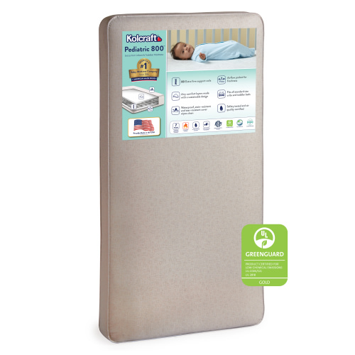 Kolcraft Pediatric 800 Extra Firm Baby Crib & Toddler Mattress, 80 Coil, Waterproof, Ecru