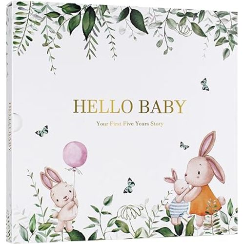 Baby Memory Book Keepsake for Boy and Girl Gifts Timeless First 5 Year Milestone Book to Record Every Event from Birth to Age 5 Gender Neutral Baby Journal Scrapbook Album