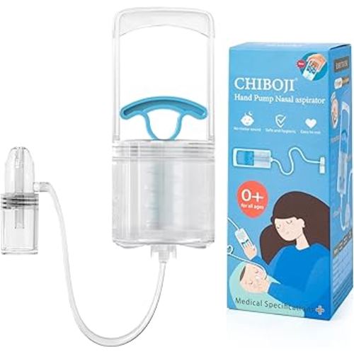 Patented Nasal Aspirator for Baby and Toddler, Hand Pump Nose Sucker with Rounded Non-Invasive Nozzle, Quiet Suction Relieves Congestion and Stuffy Boogers, Safe for Infant, Co-Branded with CHIBOJI