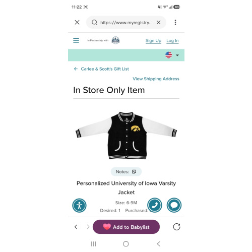 Personalized University of Iowa Varsity Jacket