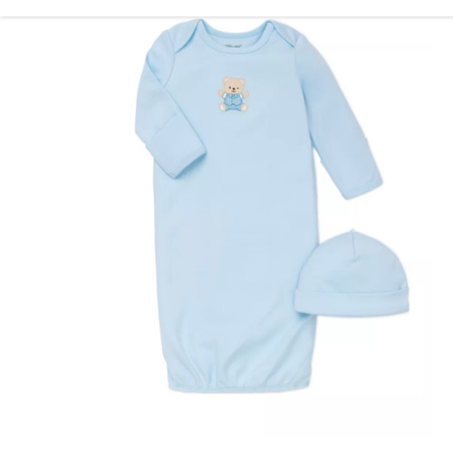 Little Me 2-Piece Cut Bear Gown and Hat Set | Belk