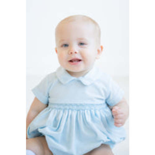 Smocked Spring Blue Bubble for Boys I Ruth and Ralph