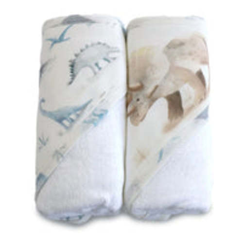 Bubba Blue Jurassic Bamboo 2pk Hooded Towel