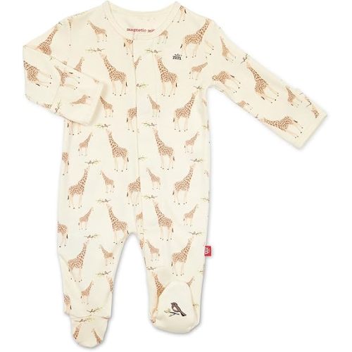 Magnetic Me Footie Pajamas - 100% Organic Cotton Baby Pajamas - Quick Magnetic Fastener Sleeper for Baby Boy and Girl