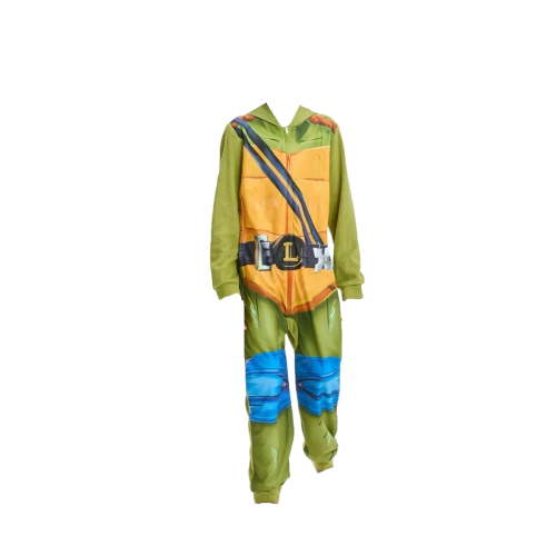 Teenage Mutant Ninja Turtle (TMNT) Leonardo Costume Onesie Pajama Sleeper, Medium (8/10)