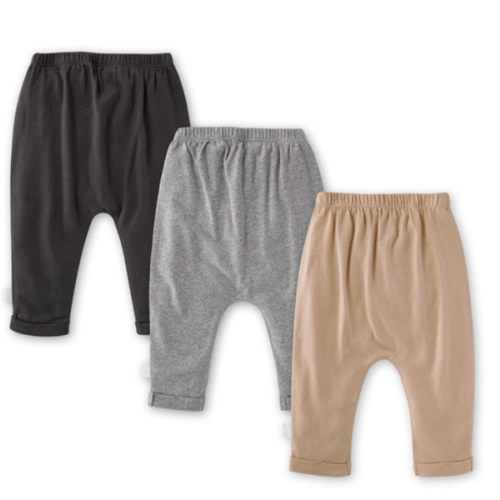 Solid Organic Cotton Baby Pants 3 Pack Ash