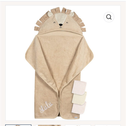 Embroidered 4-Piece Baby Neutral Brown Lion Towel & Washcloths Set – Gerber Childrenswear