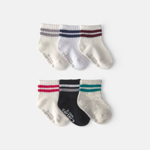Baby Boy 6-Pack Varsity Striped Ankle Socks | Carter’s Oshkosh Canada