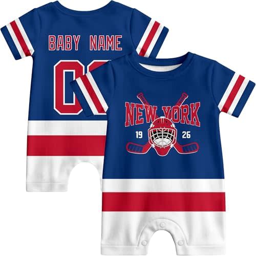 KREDE Baby Romper Custom Baby Clothes with Name Number Personalized Bodysuit for Baby Boys Girls