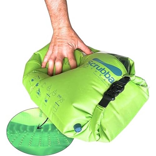 Scrubba Portable Washing Machine – Patented Washboard-in-a-Bag™ Travel Wash Bag – Wash Clothes Anywhere – Manual Washer for Travel, Camping & Backpacking (5.3 oz)