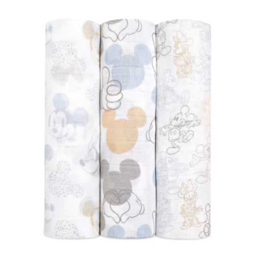 Disney™ boutique cotton muslin swaddles 3 pack