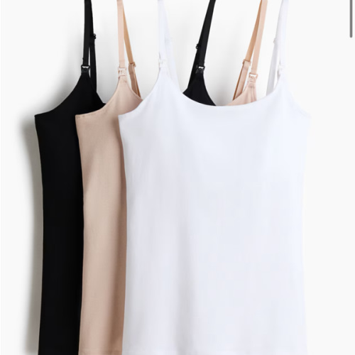 MAMA 3-PACK NURSING CAMISOLE TOPS Medium
