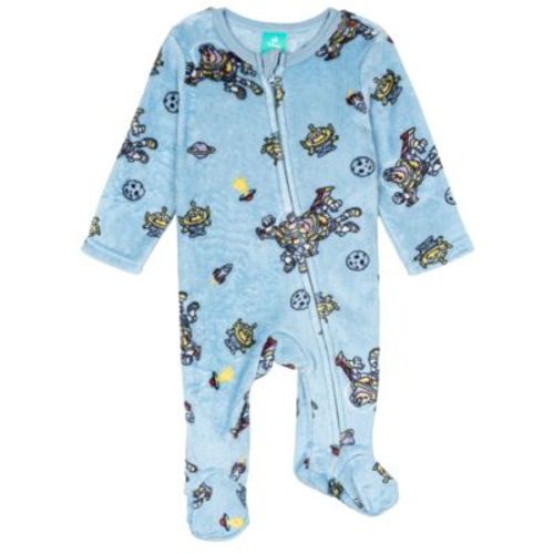 Disney Toy Story Baby Boy or Girl Zip-Up Allover Print Sleep N' Play Coverall Buzz and Alien Blue 0-3 Months