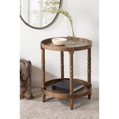 Kate and Laurel Bellport Round Wood Side Table