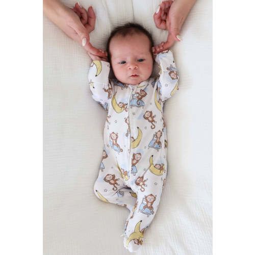 Monkey See, Monkey Snooze Zipper Footie