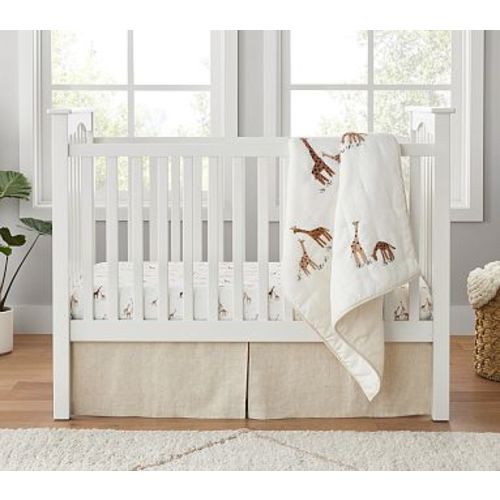 Goldie Giraffe Quilt Set: Quilt, Crib Sheet, Flax Euro Linen Cribskirt