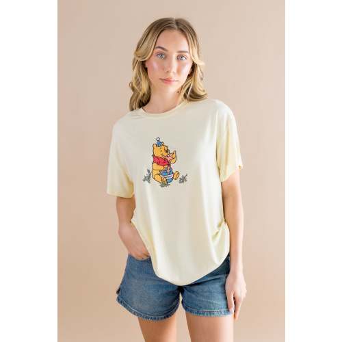 Women's Graphic Tee in Winnie the Pooh on Chamomile