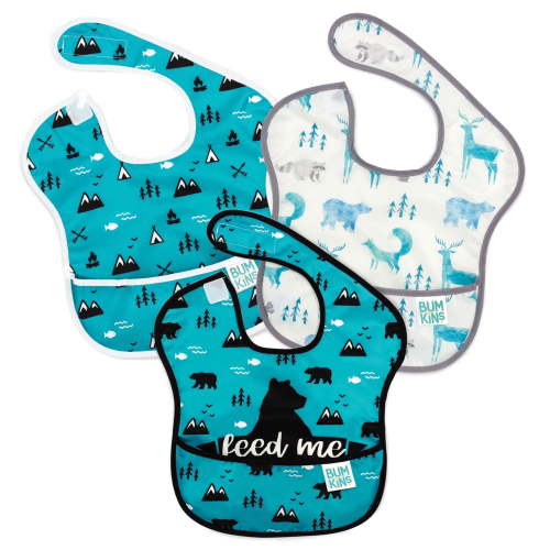 Bumkins Baby Bibs, SuperBib 3-Pack, Baby & Toddler Ages 6-24 Mos