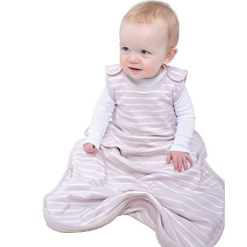Woolino 4 Season Ultimate Baby Sleep Sack – Merino Wool Baby Sleep Bag, Organic Cotton, Temperature Regulating Wearable Blanket, Adjustable Sleep Sack 2–24 Months, All Season - Lilac
