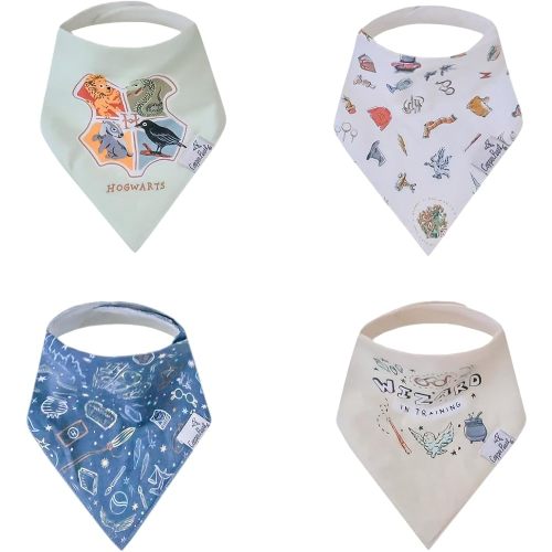 Copper Pearl Baby Bandana Drool Bibs for Drooling and Teething 4 Pack Gift Set Wizarding World