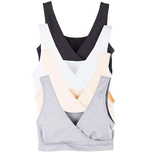 Caramel Cantina 4 Pack Nursing Maternity Womens Sleep Comfort Bralette Bra