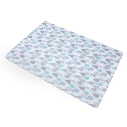 Baby Trend Aqua/Grey/White Drip Drop Play Yard Sheet