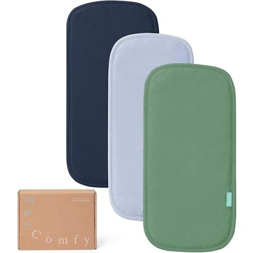 PurComfy Supersoft Burp Cloths, Premium Bamboo Viscose Baby Burp Cloths, Absorbent & Skin-Friendly, Large 21” x 10”, Unisex Baby Essentials for Feeding, Spit-Up, 3-Pack