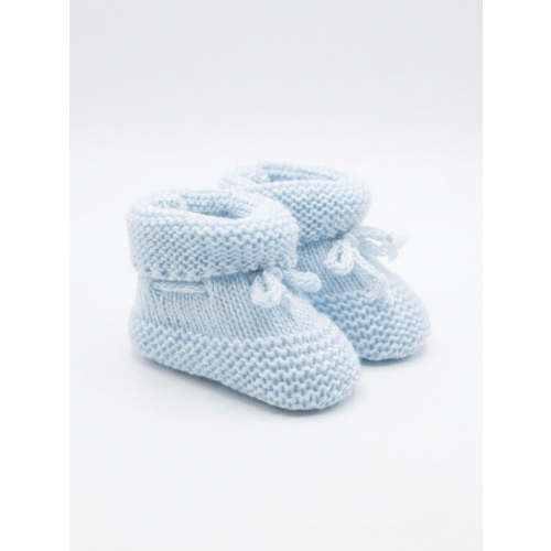 Blue Knitted Tie Baby Booties