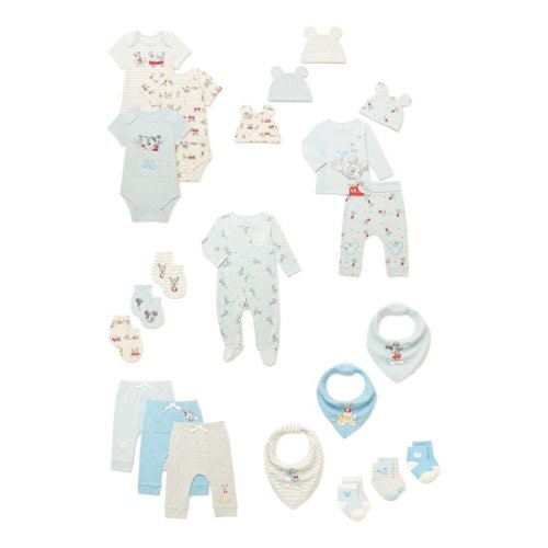 Disney Baby Wishes + Dreams Newborn Baby Boy Mickey Mouse Baby Shower Gift Set, 20-Piece, Newborn-3/6 Months