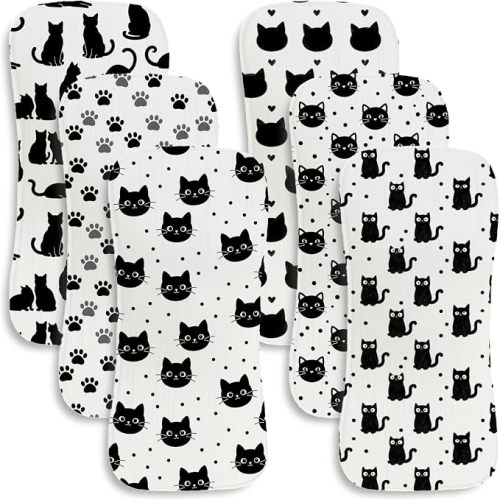 6 Pack Baby Burp Cloths for Boys Girls Funny Cat Burping Cloths for Babies Muslin Burp Cloth Paw Print Baby Burping Cloth for Newborns Machine Washable and Reusable Set