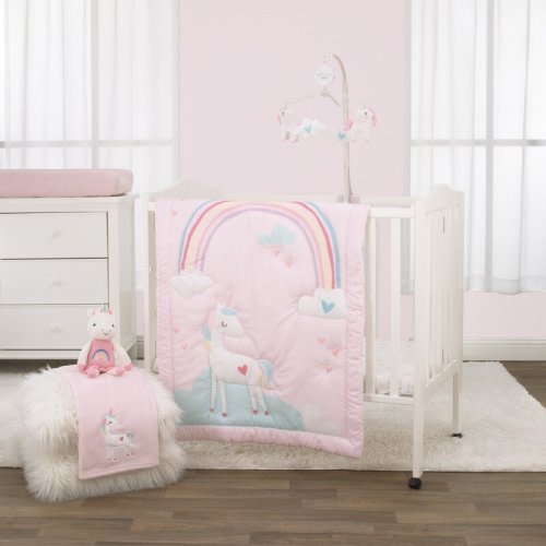 Isabelle & Max™ Little Love by NoJo Rainbow Unicorn Linder 3 Piece Mini Crib Bedding Set & Reviews | Wayfair