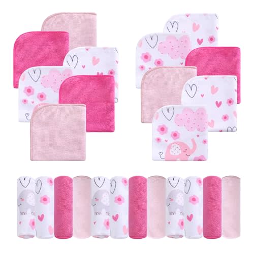 Viviland Baby Washcloths 24 Pack, Toddler Wash Cloths for Bath, Super Soft & Absorbent Bath Towel for Newborn and Infants, Baby Towels Care for Baby's Sensitive Skin