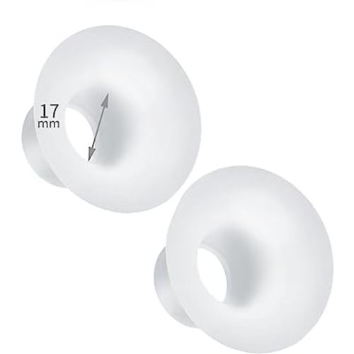 Begical Flange Inserts 17mm for Medela/Spectra/Elvie/Motif Luna/Ameda MYA 24mm Breast Shields/Flange. Use with Medela to Reduce 24mm Nipple Tunnel Down to 17mm; 2pc/Each (17mm)