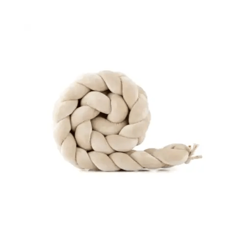 Velour Braided Crib Bumper 210 cm - Beige
