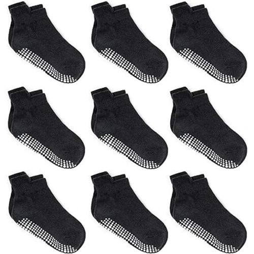 Zaples Baby Non Slip Grip Ankle Socks with Non Skid Soles for Infants Toddlers Kids Boys Girls
