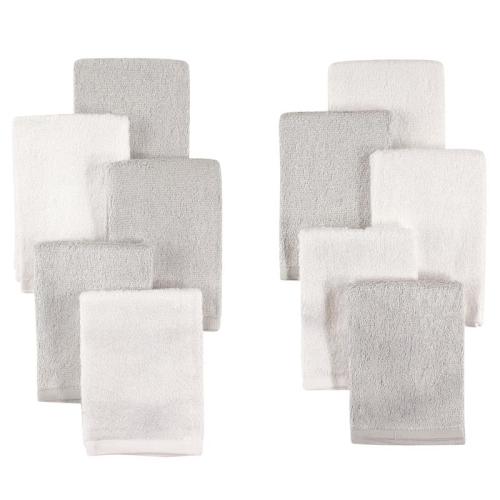 Baby Vision - 10Pk Rayon From Bamboo Washcloth, Gray/White