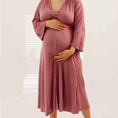 Amelia Labor & Postpartum Gown in Dusty Rose – Lila
