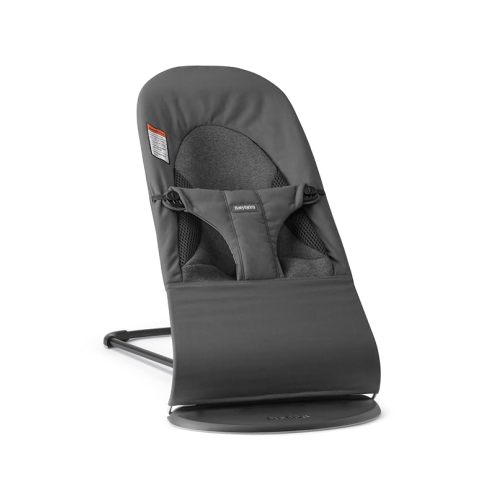 BabyBjörn Bouncer Bliss, Dark Gray, Woven/Jersey, Tri-Fabric | 2-in-1 Adjustable Baby Bouncer Seat and Toddler Chair, Newborn to Toddler (8-29 lbs), 4 Positions, Lightweight & Portable