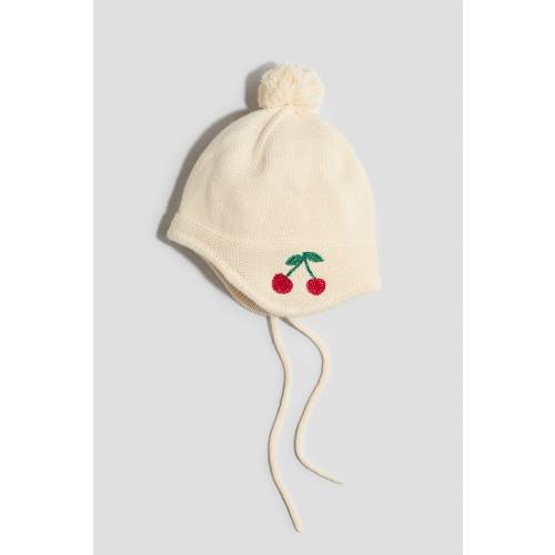 EMBROIDERED-DETAIL BEANIE WITH EARFLAPS