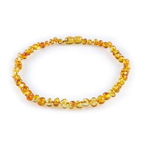 Baltic Amber Teething Necklace For Babies - Honey - Anti-inflammatory, Drooling & Teething Pain Reducing Properties E1230