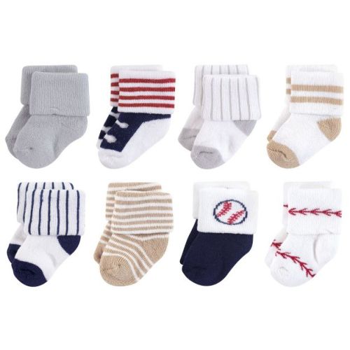 Little Treasure Baby Boys Newborn Socks, Baseball, 6-12 Months