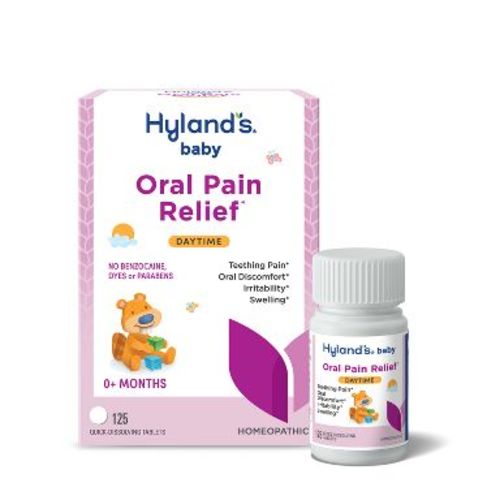 Hyland's Naturals Baby Daytime Oral Pain Relief - 125ct: Paraben-Free, Teething Treatment, Unflavored Tablets